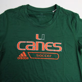 Miami Hurricanes adidas Aeroready Short Sleeve Shirt Women's Green New XL-TOPS-132937