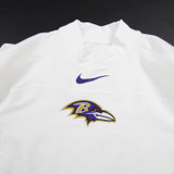 Baltimore Ravens Nike NFL On Field Long Sleeve Shirt Men's White Used-TOPS-133349