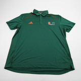 Miami Hurricanes adidas Polo Men's Green Used XL-TOPS-133637