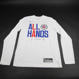 Los Angeles Clippers Nike NBA Authentics Dri-Fit Long Sleeve Shirt Men's New White M-TOPS-133722