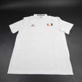 Miami Hurricanes adidas Polo Men's White New M-TOPS-134310