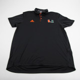 Miami Hurricanes adidas Polo Men's Black Used XL-TOPS-134982