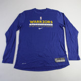 Golden State Warriors Nike NBA Authentics Dri-Fit Long Sleeve Shirt Men's New Blue S-TOPS-137419