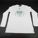 Miami Hurricanes adidas Long Sleeve Shirt Men's White New L-TOPS-138333