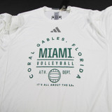 Miami Hurricanes adidas Long Sleeve Shirt Men's White New L-TOPS-138333