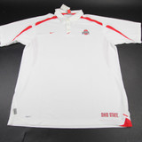 Ohio State Buckeyes Nike Team Polo Men's White/Red Used 2XL-TOPS-140493