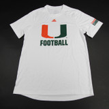 Miami Hurricanes adidas Aeroready Short Sleeve Shirt Men's White New S-TOPS-144395