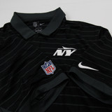New York Jets Nike NFL On Field Polo Men's Black/Striped Used XL-TOPS-144757