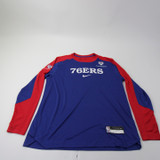 Philadelphia 76ers Nike NBA Authentics Dri-Fit Long Sleeve Shirt Men's New Blue/Red-TOPS-144853