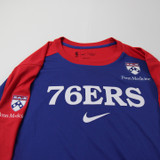 Philadelphia 76ers Nike NBA Authentics Dri-Fit Long Sleeve Shirt Men's New Blue/Red-TOPS-144853