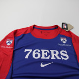 Philadelphia 76ers Nike NBA Authentics Dri-Fit Short Sleeve Shirt Men's New Blue-TOPS-144924