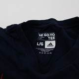 adidas Short Sleeve Shirt Men's Navy Used L-TOPS-146470