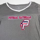 Potomac Nationals Blue 84 Short Sleeve Shirt Women's Charcoal New with Tags M TOPS-146728