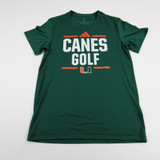 Miami Hurricanes adidas Aeroready Short Sleeve Shirt Women's Green New-TOPS-147744