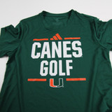 Miami Hurricanes adidas Aeroready Short Sleeve Shirt Women's Green New-TOPS-147744