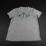 Miami Hurricanes adidas Short Sleeve Shirt Women's Gray New-TOPS-148970