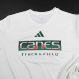 Miami Hurricanes adidas Aeroready Short Sleeve Shirt Women's White Used L-TOPS-149189