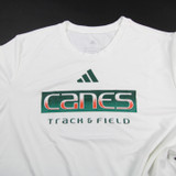 Miami Hurricanes adidas Aeroready Short Sleeve Shirt Women's White Used L-TOPS-149189