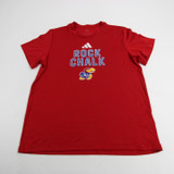 Kansas Jayhawks adidas Aeroready Short Sleeve Shirt Women's Red Used L TOPS-149522
