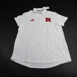 Nebraska Cornhuskers adidas Polo Women's White New with Tags S TOPS-149535