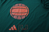 Miami Hurricanes adidas Short Sleeve Shirt Men's Dark Green Used-TOPS-149941
