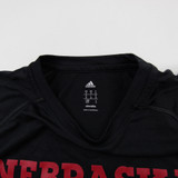 Nebraska Cornhuskers adidas Climalite Short Sleeve Shirt Men's Black New XS-TOPS-150490