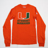 Miami Hurricanes adidas Long Sleeve Shirt Men's Orange New XS-TOPS-151003