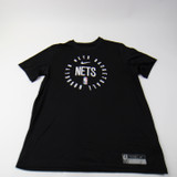 Brooklyn Nets Nike NBA Authentics Dri-Fit Short Sleeve Shirt Men's Black Used XLT-TOPS-152570