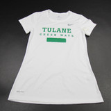 Tulane Green Wave Nike Dri-Fit Short Sleeve Shirt Women's White Used S-TOPS-153943