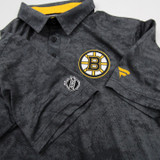 Boston Bruins Fanatics NHL Pro Authentics Polo Men's Gray Used L-TOPS-154341
