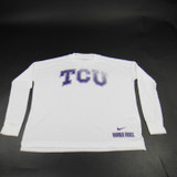 TCU Horned Frogs Nike Dri-Fit Long Sleeve Shirt Women's White New with Tags S TOPS-155296
