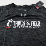Cincinnati Bearcats Under Armour HeatGear Short Sleeve Shirt Women's New Dark Gray-TOPS-155601