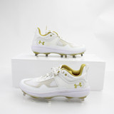 Under Armour Glyde Softball Cleat Women's White/Gold New without Box 7-CLEA-014472