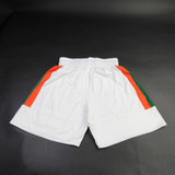 Miami Hurricanes adidas Practice Shorts Women's White/Orange Used-SHOR-033878