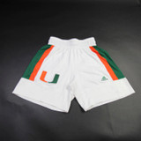 Miami Hurricanes adidas Practice Shorts Women's White/Orange Used S-SHOR-033879