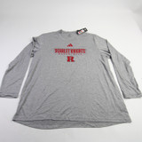 Rutgers Scarlet Knights adidas Long Sleeve Shirt Men's Gray New 2XL-TOPS-156239
