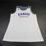 Kansas Jayhawks adidas Practice Jersey - Basketball Men's White/Gray Used XL-JRSY-009250