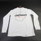 Cincinnati Bearcats Under Armour HeatGear Long Sleeve Shirt Men's White New S-TOPS-156177