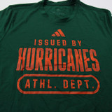 Miami Hurricanes adidas Short Sleeve Shirt Men's Dark Green Used LT-TOPS-157772
