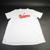 Rutgers Scarlet Knights adidas Short Sleeve Shirt Men's White Used 2XLT-TOPS-157920