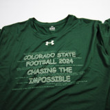 CSU Rams Under Armour Short Sleeve Shirt Men's Green Used XL-TOPS-160817