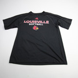 Louisville Cardinals adidas Climalite Short Sleeve Shirt Men's Black Used XS-TOPS-162589
