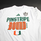 Miami Hurricanes adidas Aeroready Short Sleeve Shirt Men's White New M-TOPS-163125