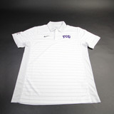 TCU Horned Frogs Nike Polo Men's White/Striped Used-TOPS-162881