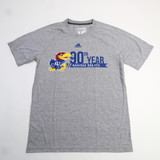 Kansas Jayhawks adidas Climalite Short Sleeve Shirt Men's Gray Used S TOPS-163941