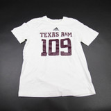 Texas A&M Aggies adidas Short Sleeve Shirt Men's White Used Multiple Sizes TOPS-164714