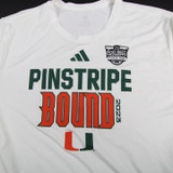 Miami Hurricanes adidas Aeroready Short Sleeve Shirt Men's White Used-TOPS-165024