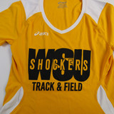 Wichita State Shockers Asics Short Sleeve Shirt Women's Gold/White Used XS-TOPS-165368