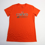 Miami Hurricanes adidas Aeroready Short Sleeve Shirt Women's Orange New L-TOPS-165515