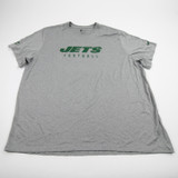 New York Jets Nike NFL On Field Short Sleeve Shirt Men's Gray New 3XL-TOPS-165642